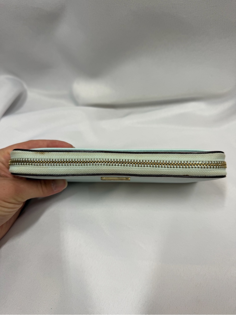 Kate Spade | Newburry Lane Talla Leather Wallet Light Blue Zipper - Picture 10 of 11